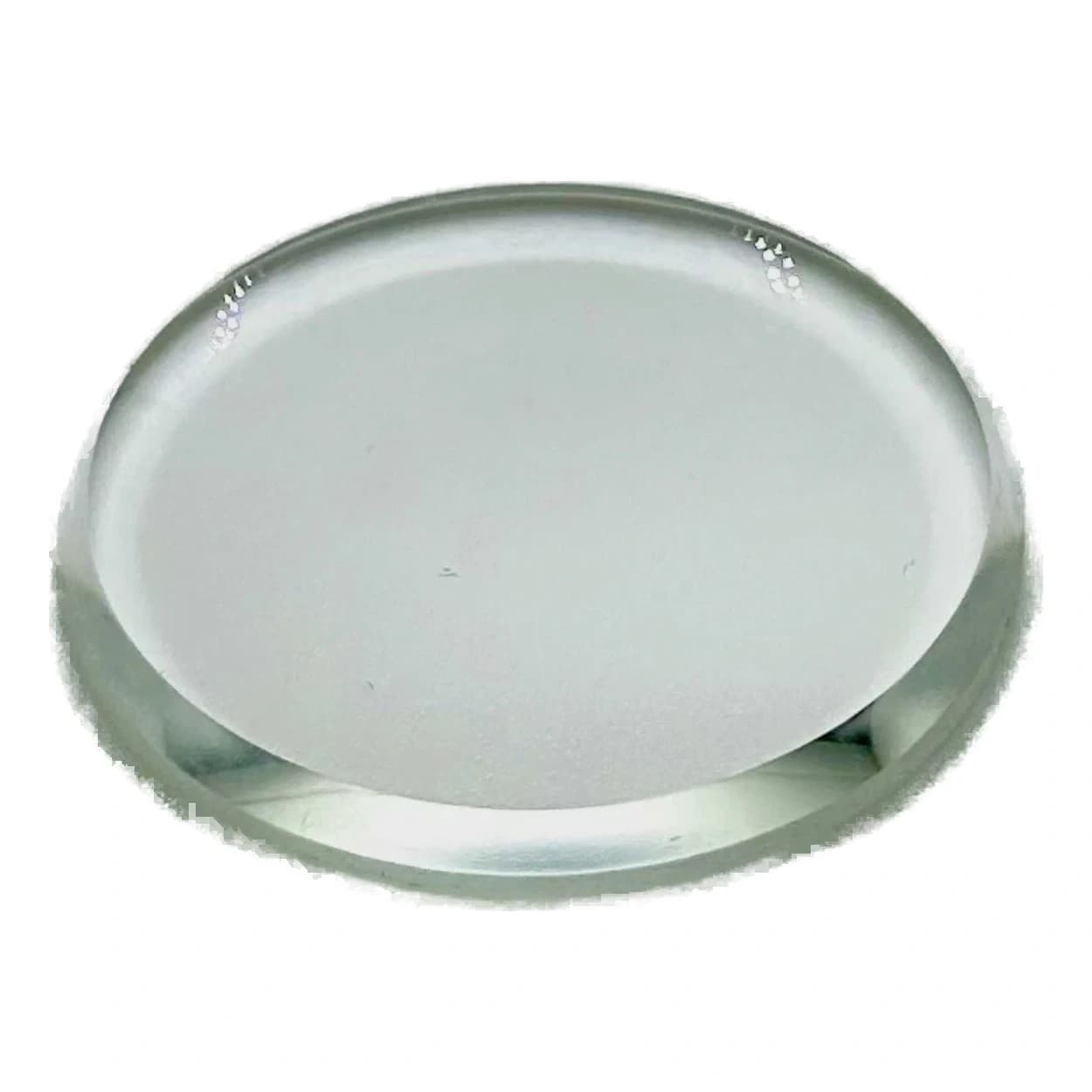 Round domed mineral glass crystal crown replacement for watch restoration, showing classic vintage-inspired domed profile