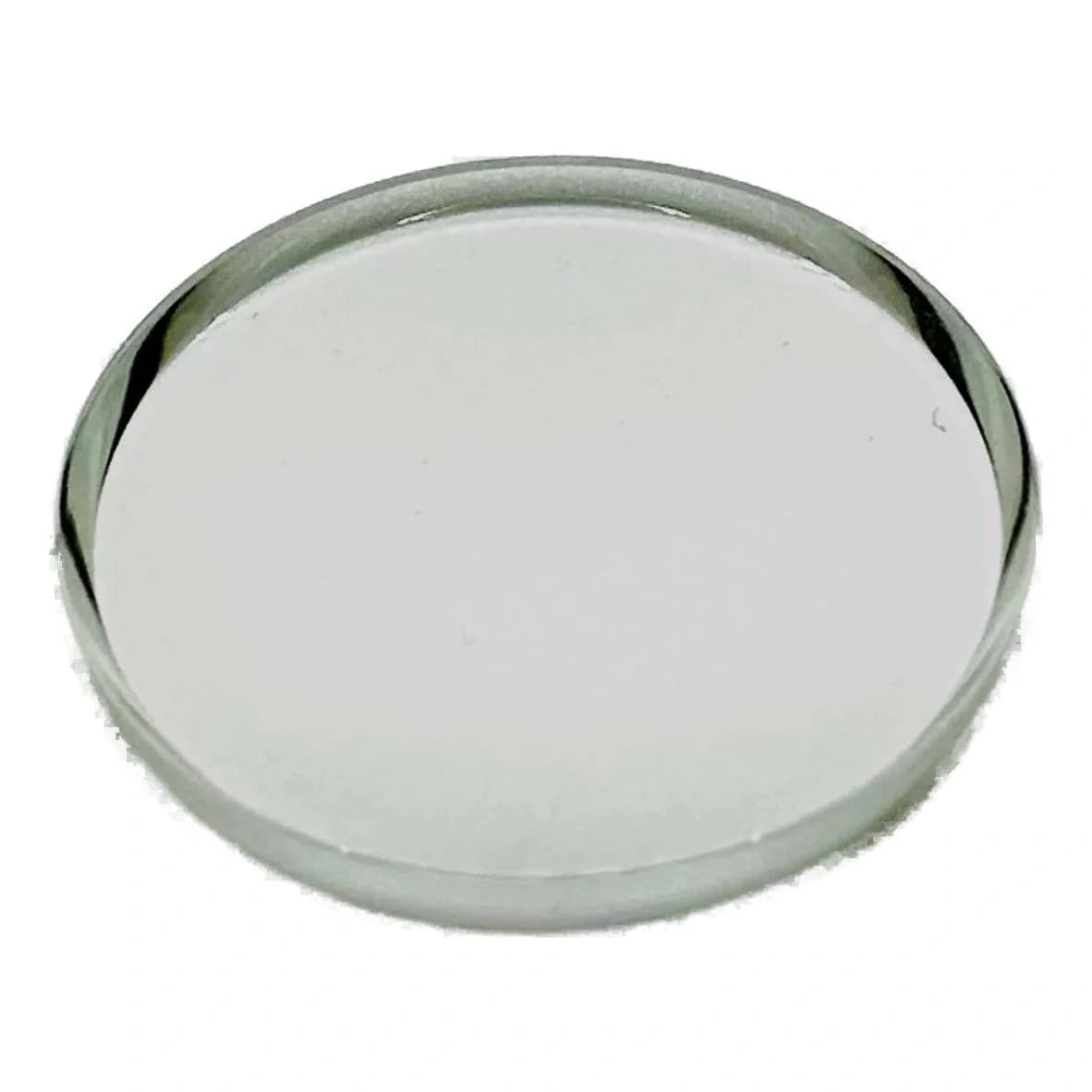 Round domed mineral glass crystal crown replacement for watch restoration, showing classic vintage-inspired domed profile