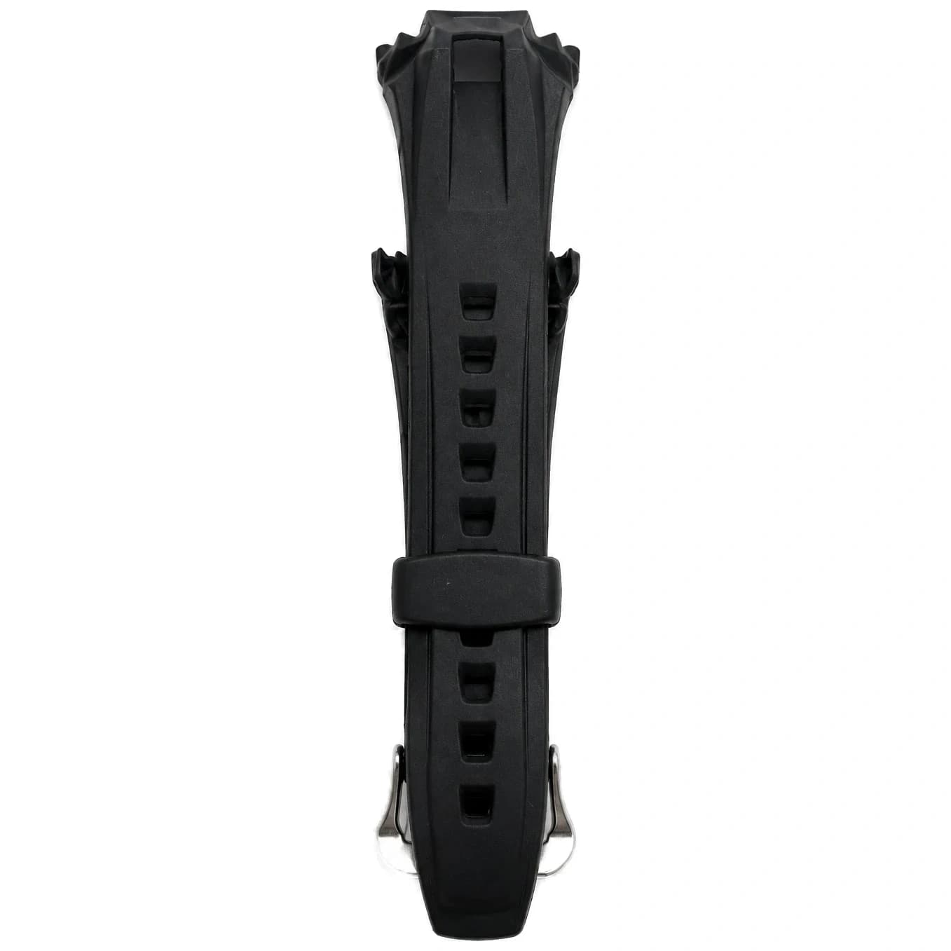 Genuine Casio G-Shock 24mm black resin rubber replacement band with stainless steel pin buckle, part 10062433